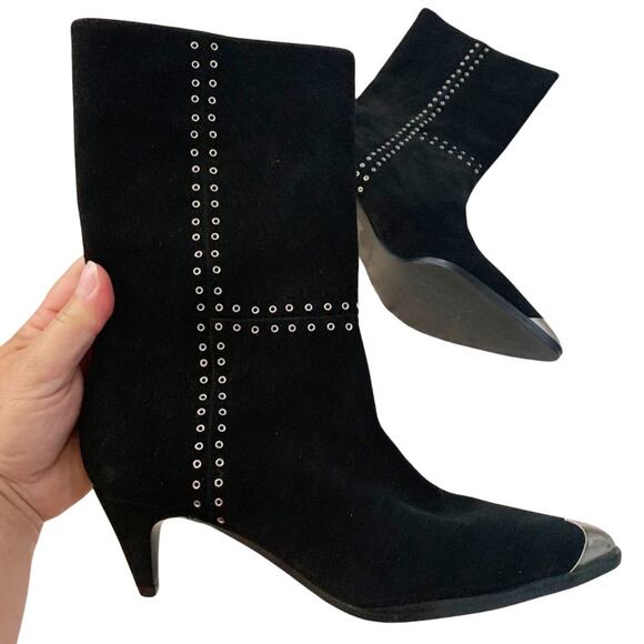 Caverly Collie Mid Calf Boot 6 Black NEW - Picture 2 of 9